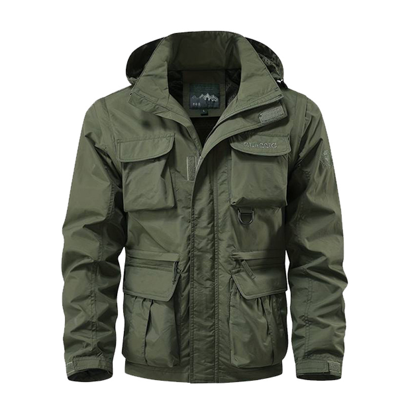 Outdoor Sport Waterproof Jacket - Men's Windproof Waterproof Jacket with Detachable
