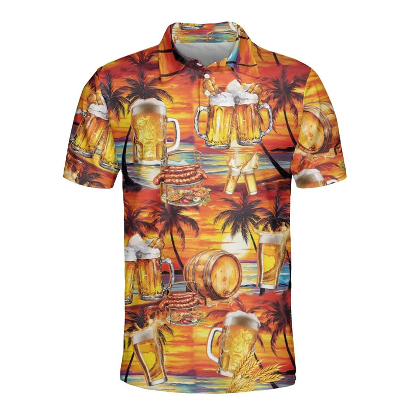 3D Printed Hawaiian Beer Polo  - Polo Shirt Equestrian recension och pris