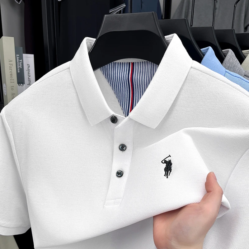 Men's 100% Cotton Short Sleeve - Polo Shirt Equestrian recension och pris