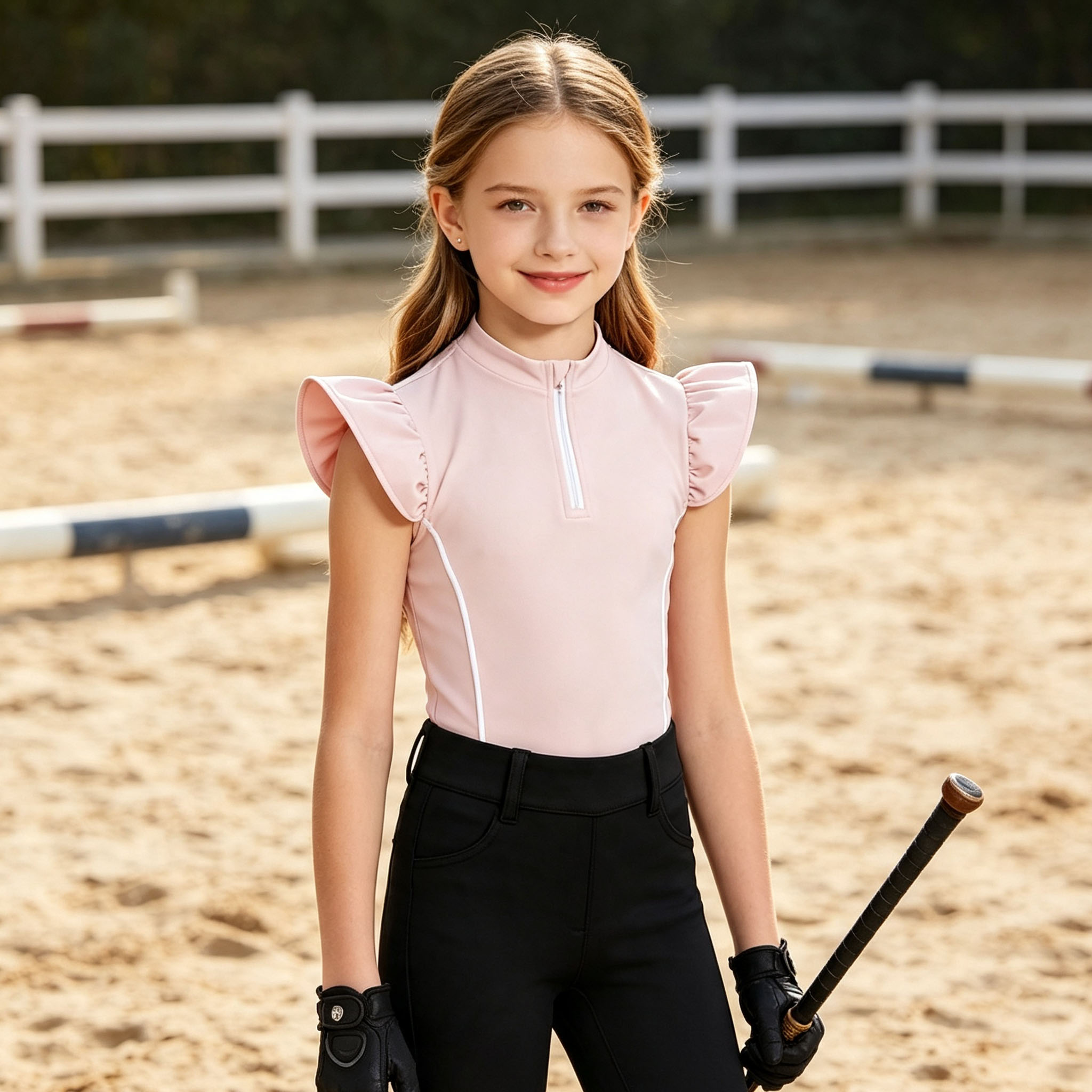Kids Girls Horse Riding Shirt  - Polo Shirt Equestrian recension och pris