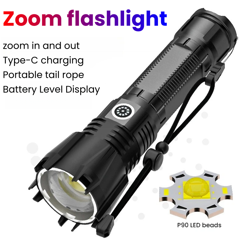 High-power P90 LED Flashlight  - Outdoor Spotlight recension och pris