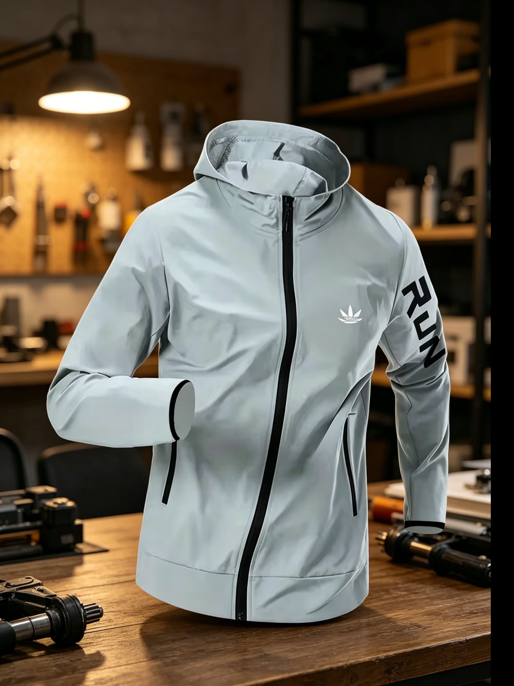 Mens Run Hooded Windbreaker Ja - Outdoor Sport Waterproof Jacket recension och pris